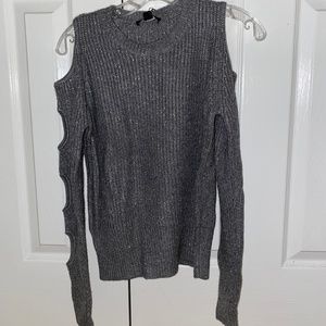 ACROBAT Grey Shimmer Arm Cut Out Sweater